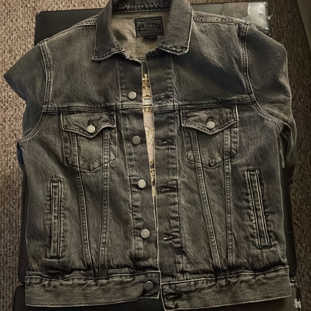 Men’s Polo Ralph Lauren Grey Denim Jacket Size Medium - Picture 2 of 4